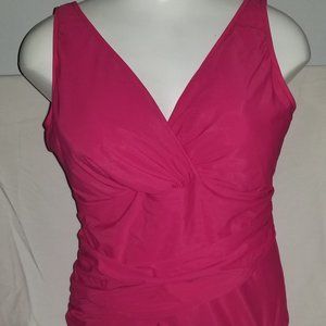 fushia/hot pink 1 piece bathing suit